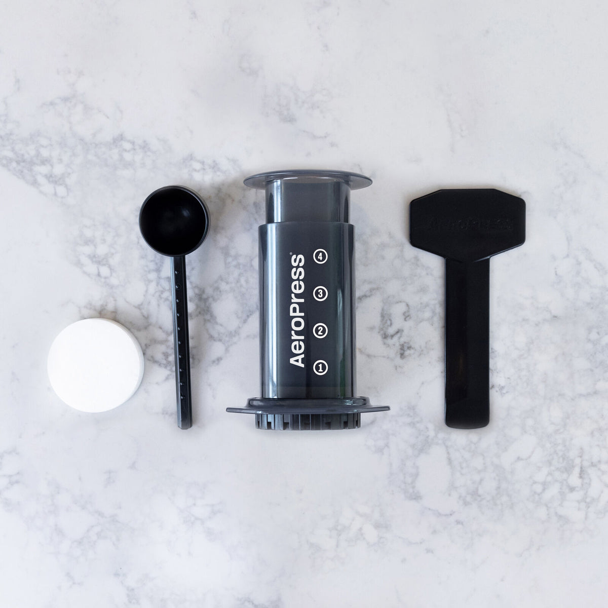 Aeropress Original, pièces démontées