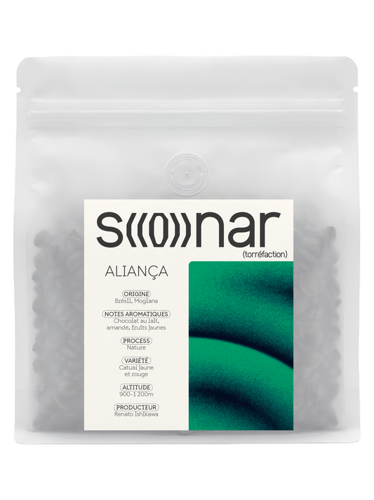 Sachet SONAR Aliança 250 g, étiquette à ondes vertes, Brésil
